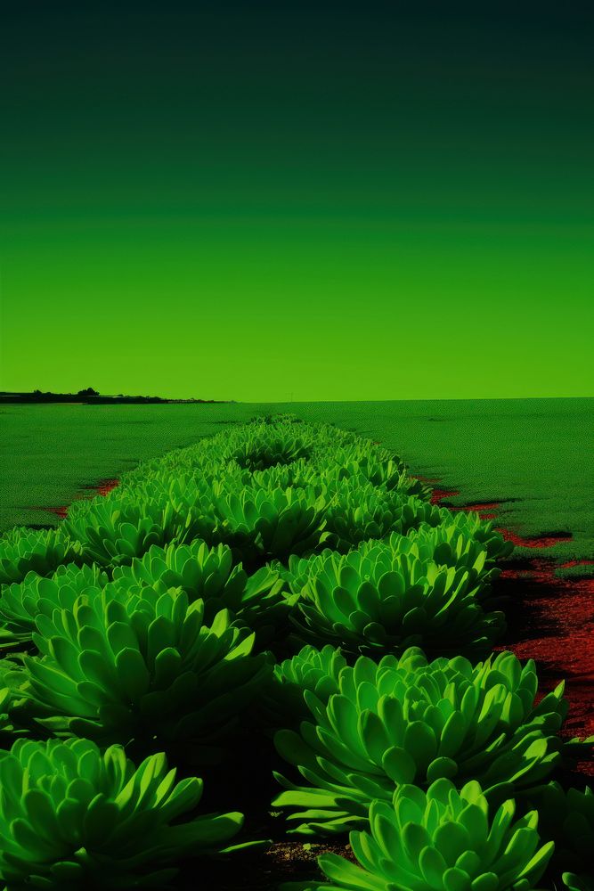 Photo of succulent feild landscape green outdoors.