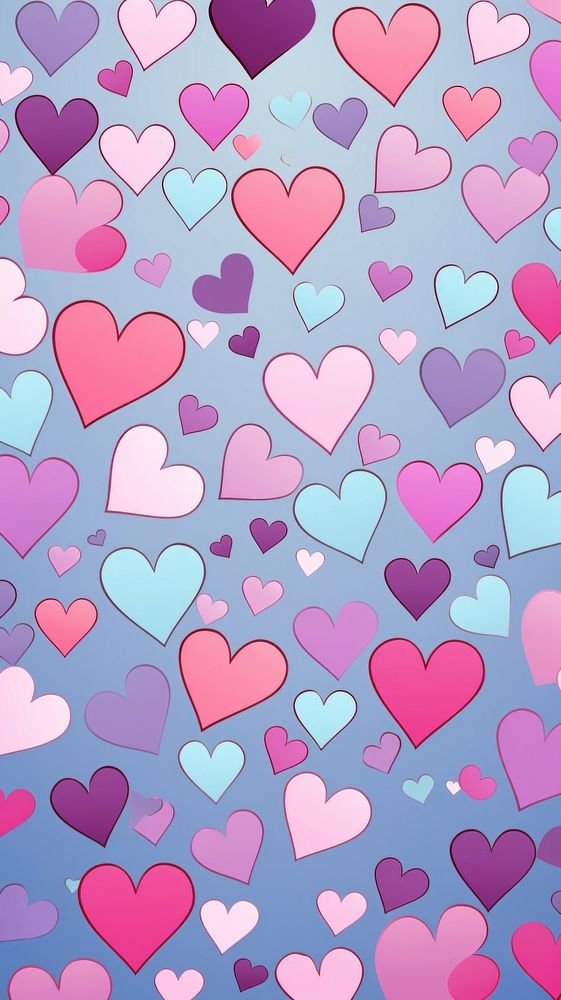 Small pastel Heart love doodle heart backgrounds pattern.