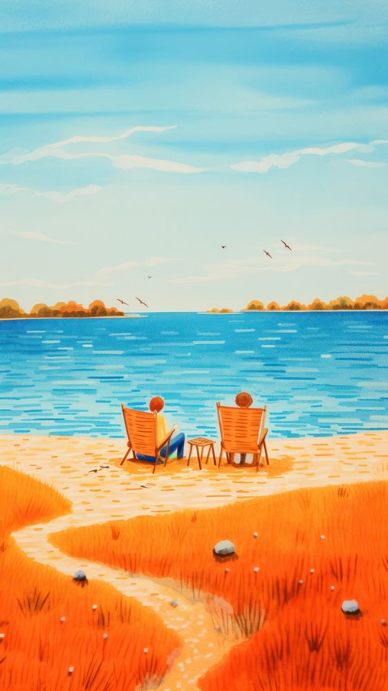 Couple love sitting on the beach outdoors vacation horizon.