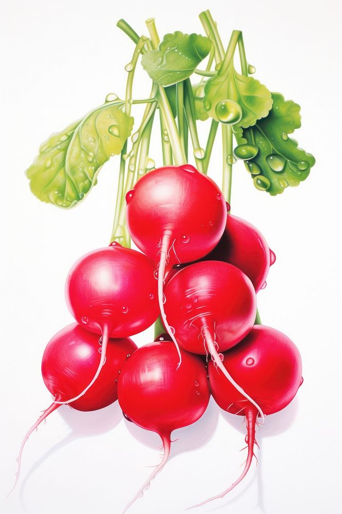 A fresh radishes vegetable plant food.