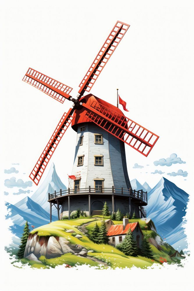 A Switzerland farm windmill outdoors architecture .