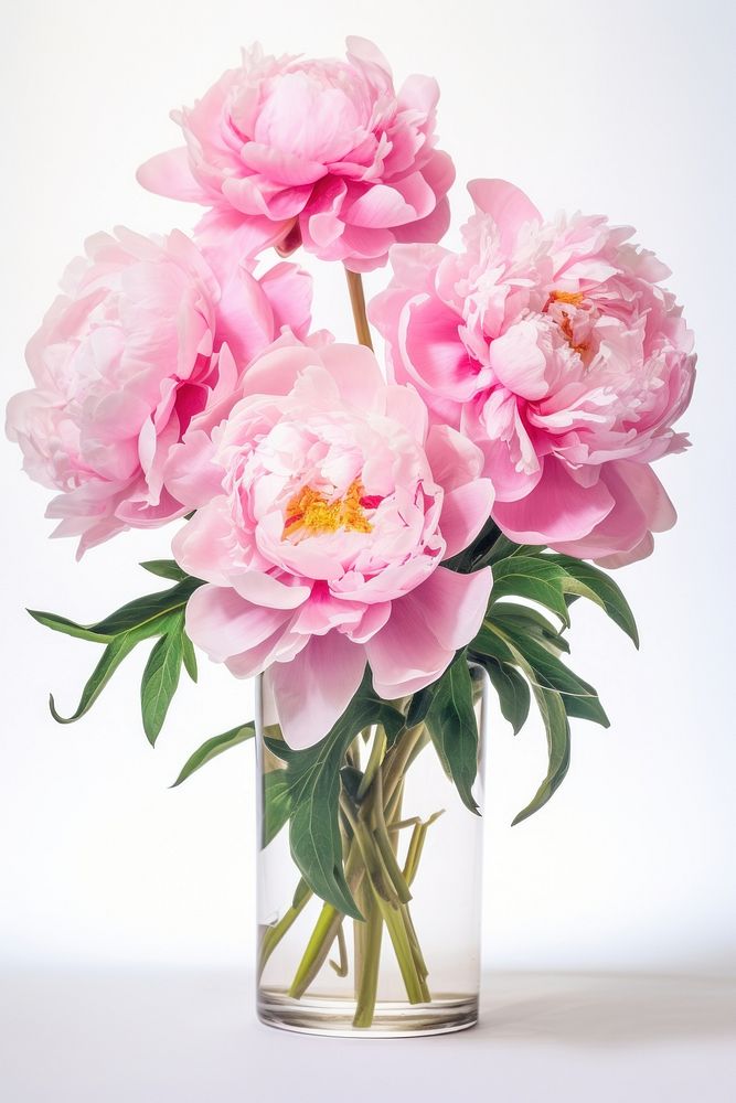Fully bloomed peonies in vase blossom flower plant.