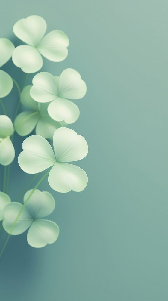 3D render green clovers pattern nature petal.