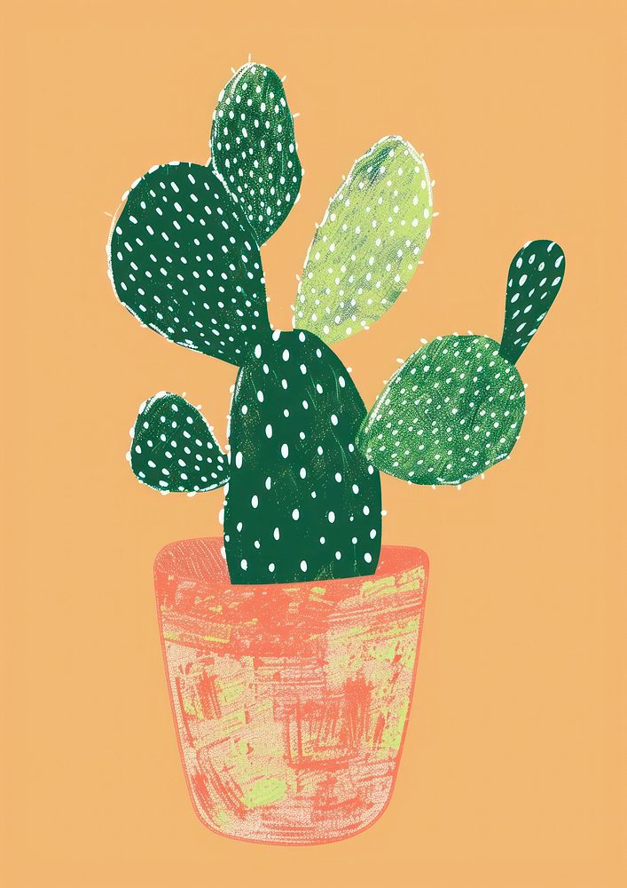 Potted prickly pear cactus plant houseplant creativity.