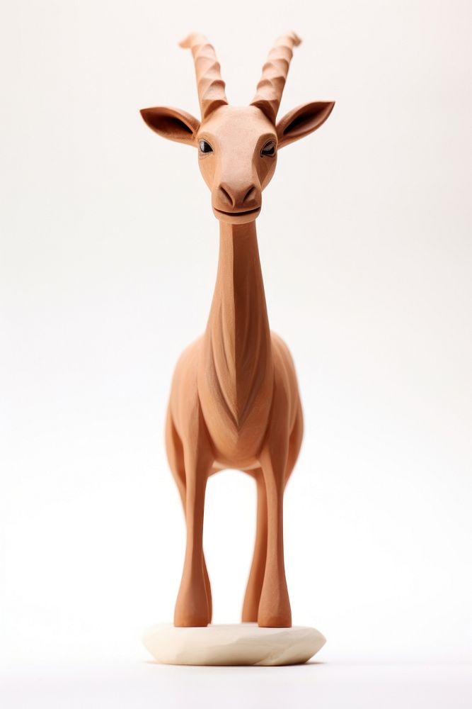 Antelope made up of clay figurine mammal animal.