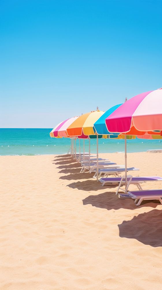 Beach umbrellas in beach summer outdoors horizon.