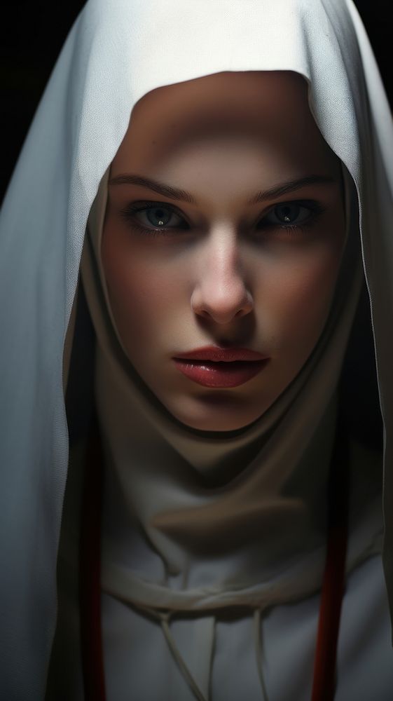 Beautiful holy nun portrait fashion adult.