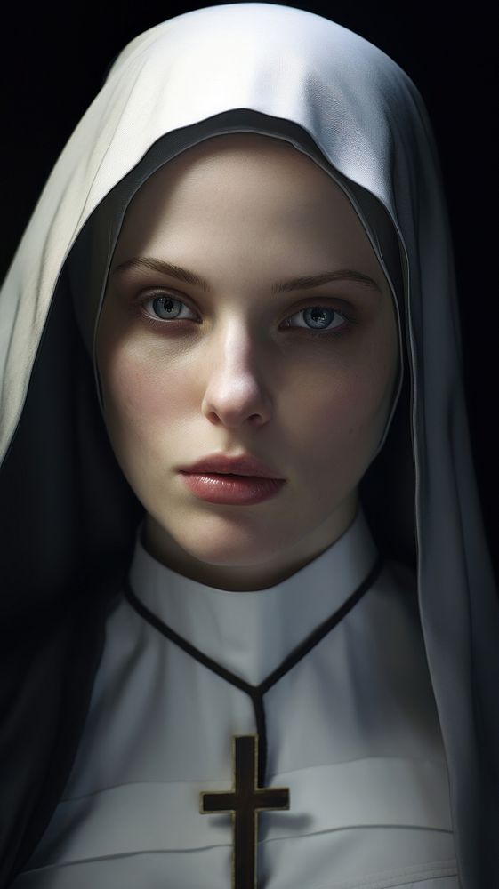 Beautiful nun portrait adult photo.
