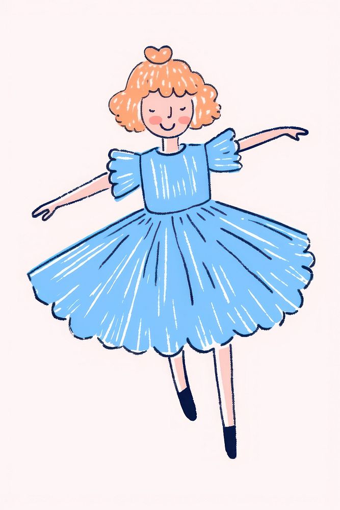 Doodle illustration of ballet dancing cartoon creativity.