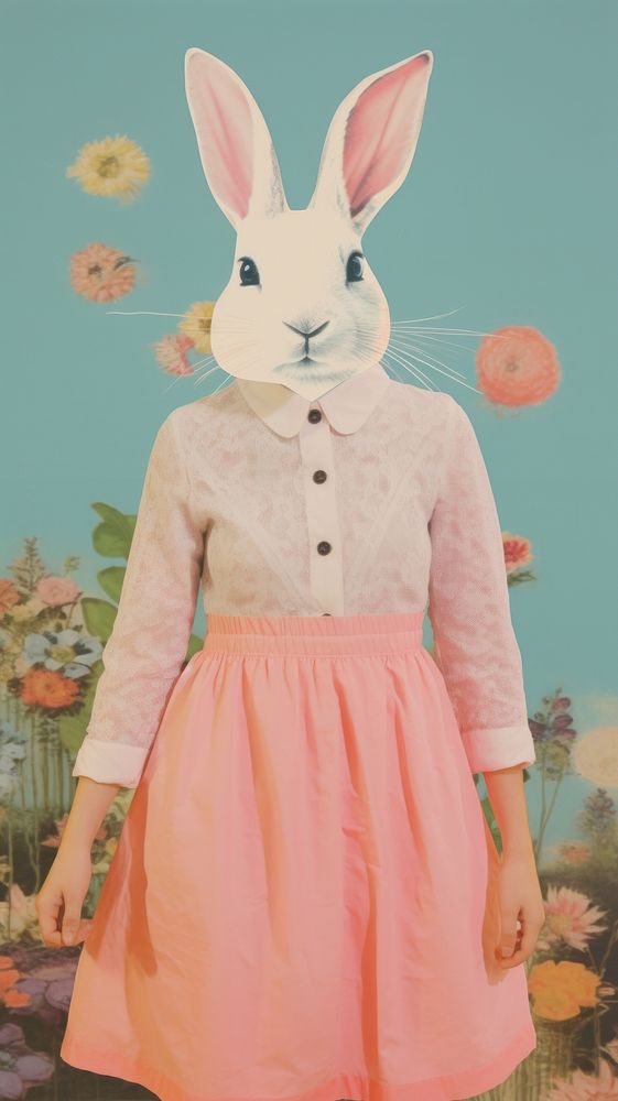 Dress fashion rabbit cartoon representation celebration.