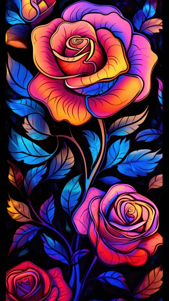 Rose art pattern flower.
