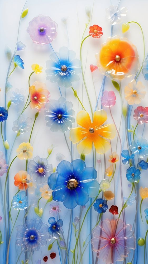 Fused glass flowers art backgrounds painting.