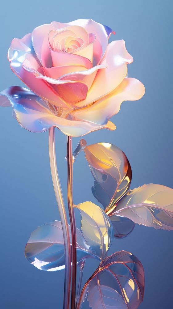 Fused glass rose graphics flower petal.