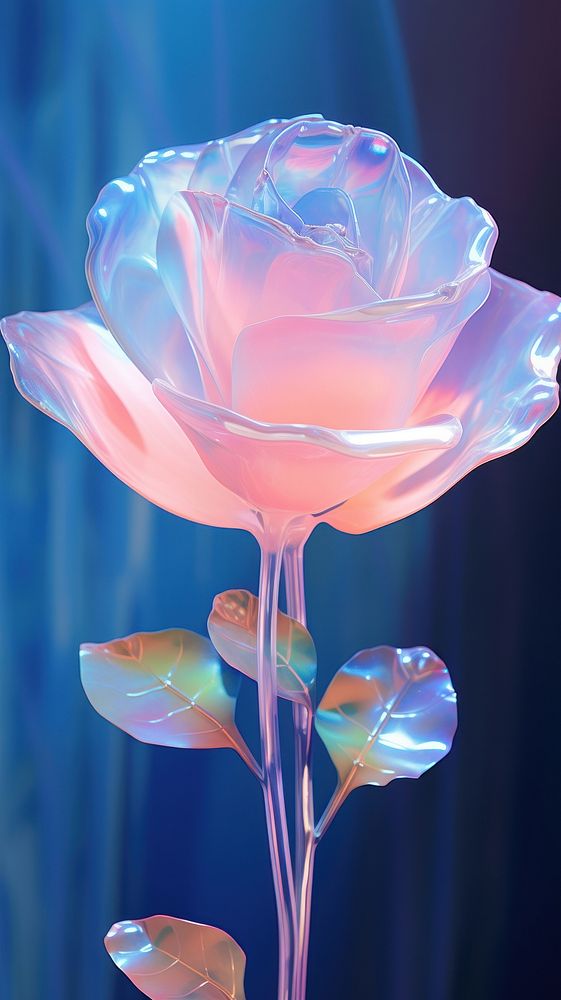 Fused glass rose flower petal plant.