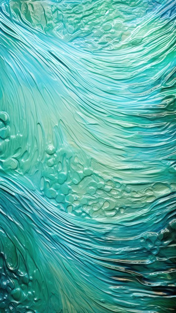 Waterfall glass fusing art turquoise textured pattern.