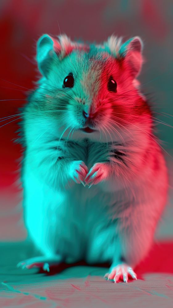 Anaglyph hamster animal rodent mammal.