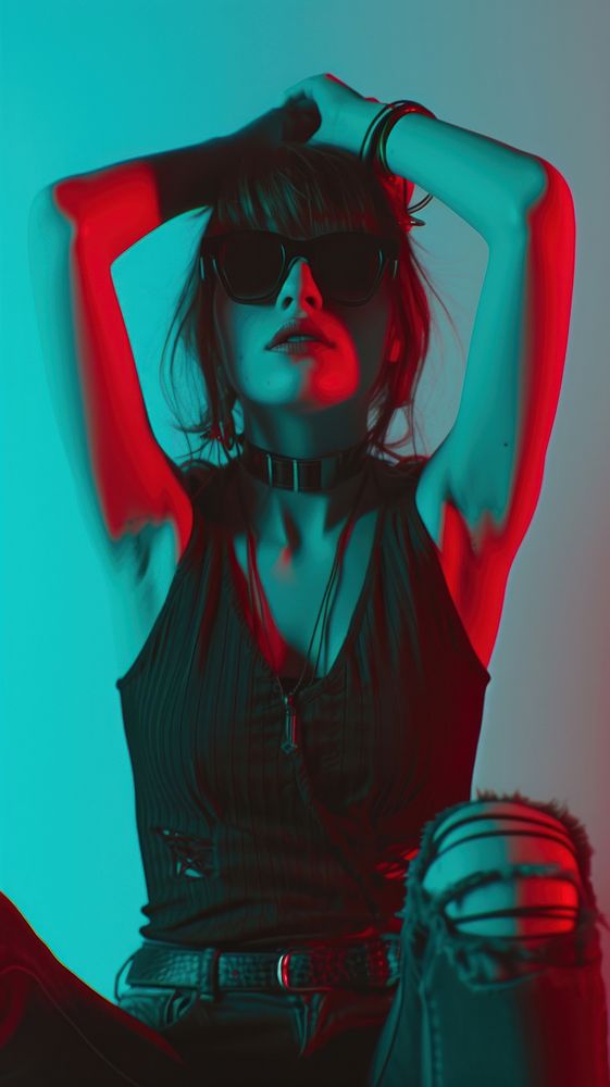 Anaglyph girl photography portrait adult.