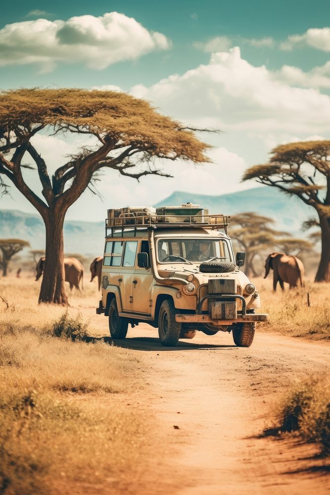 Animals and safari car outdoors wildlife vehicle.