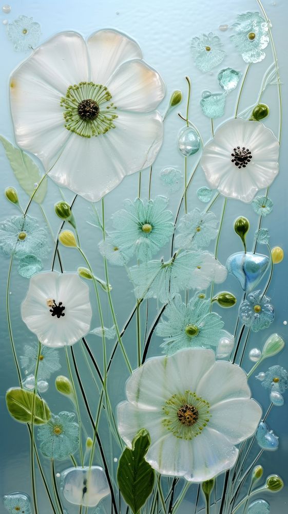 Field glass fusing art flower plant petal.