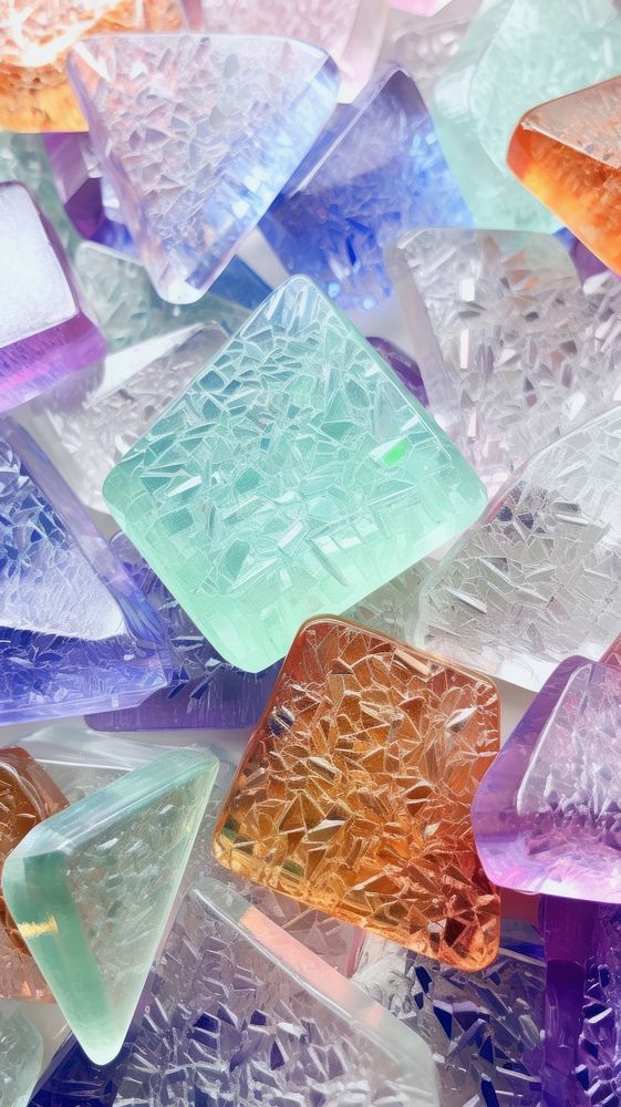 Memphis shapes glass fusing art backgrounds gemstone crystal.