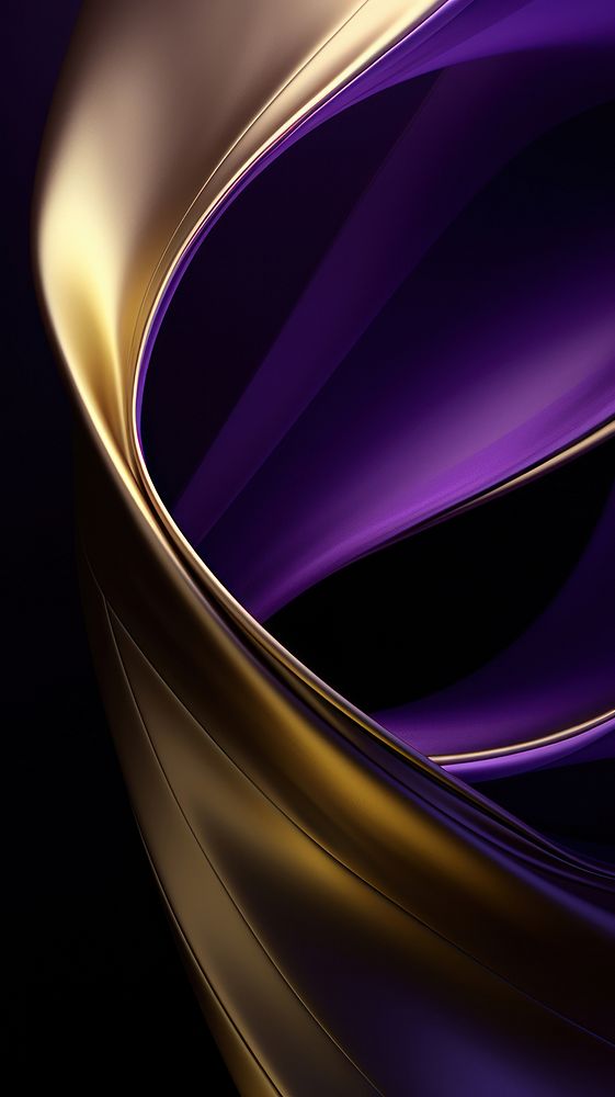 Purple 3d gold curved ribbon background purple backgrounds abstract.