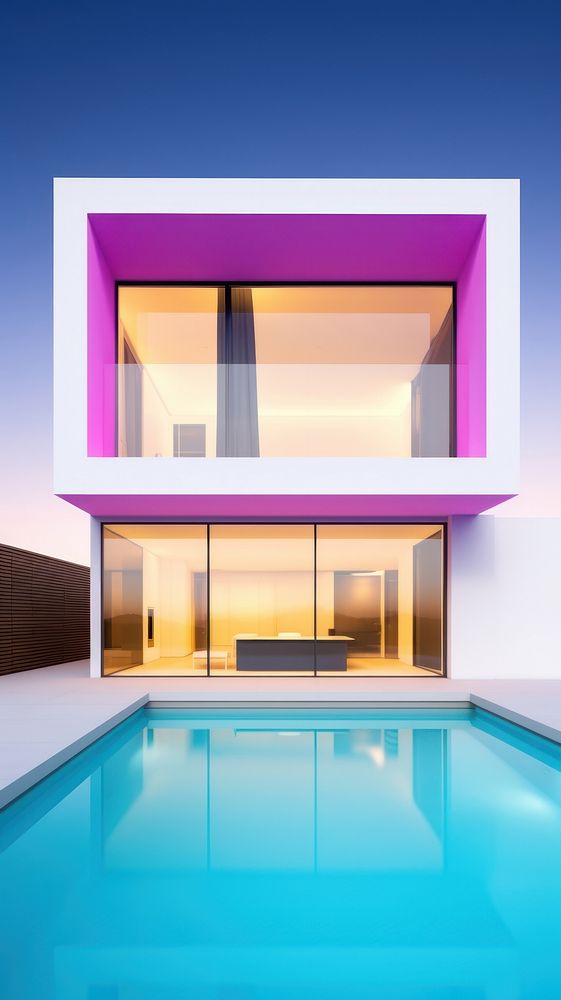 Beautiful minimalist house architecture building villa.