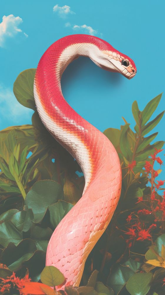 Snake with heart reptile animal poisonous.
