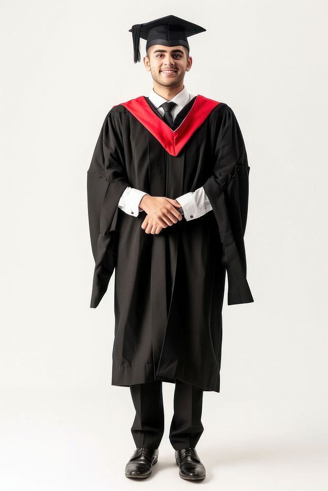 Happy british man graduation student university.