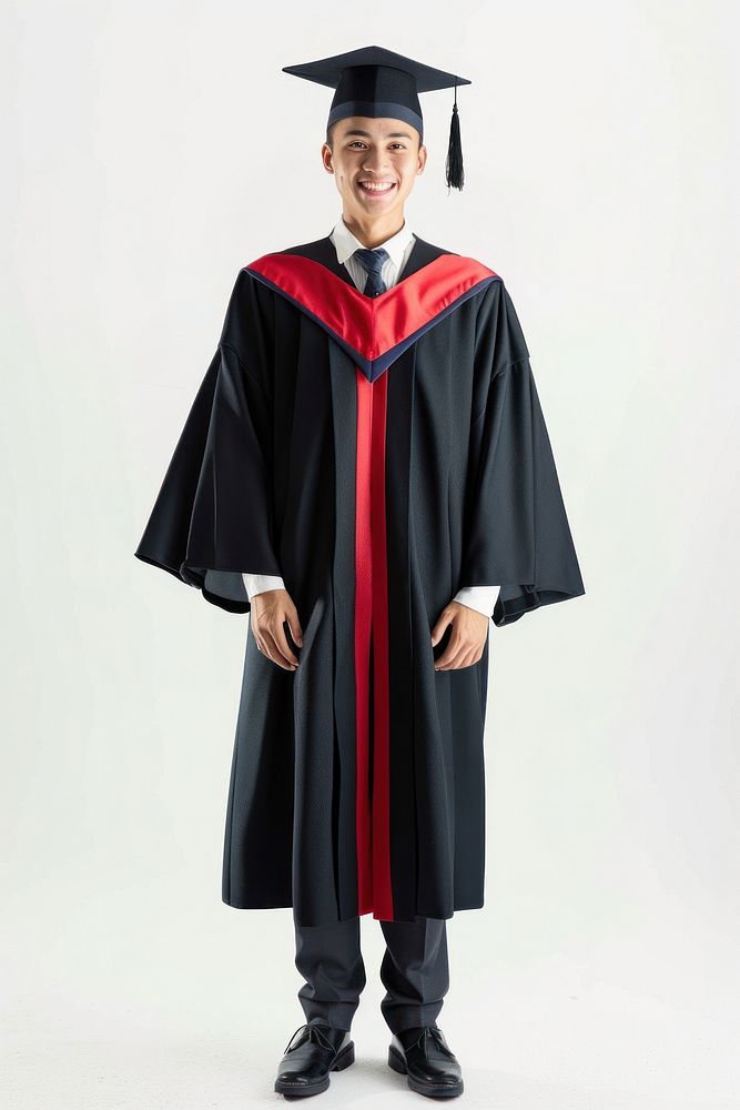 Happy chinese man graduation student university.