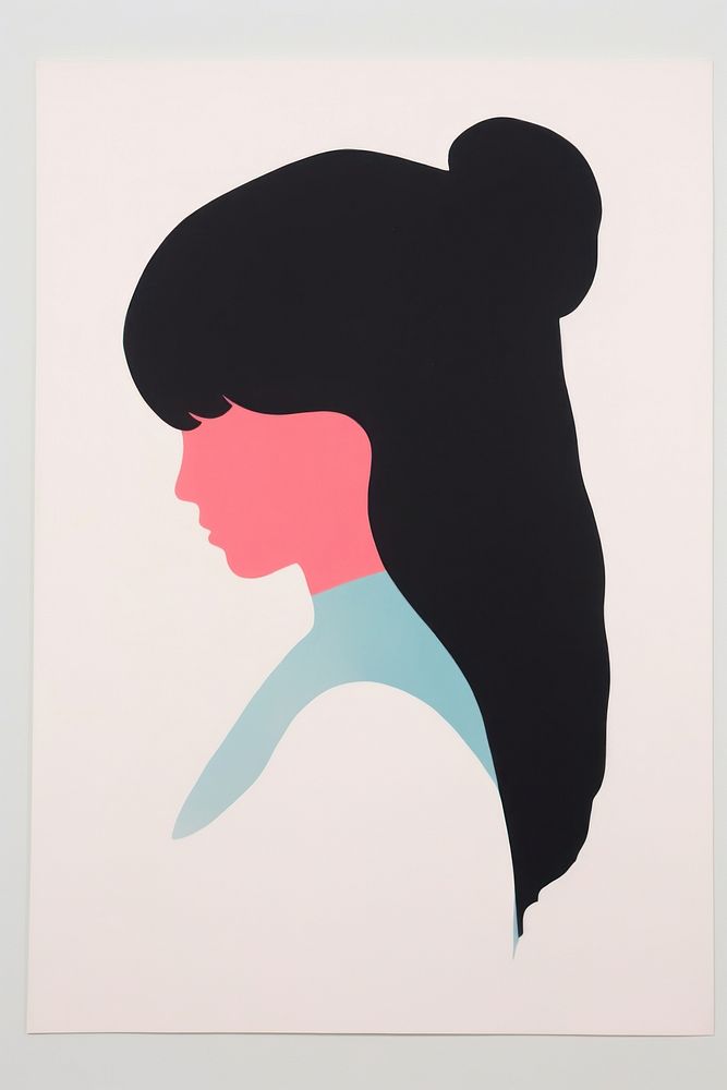 A teenager silhouette painting art.