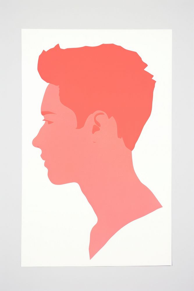 A teenager silhouette portrait white background.