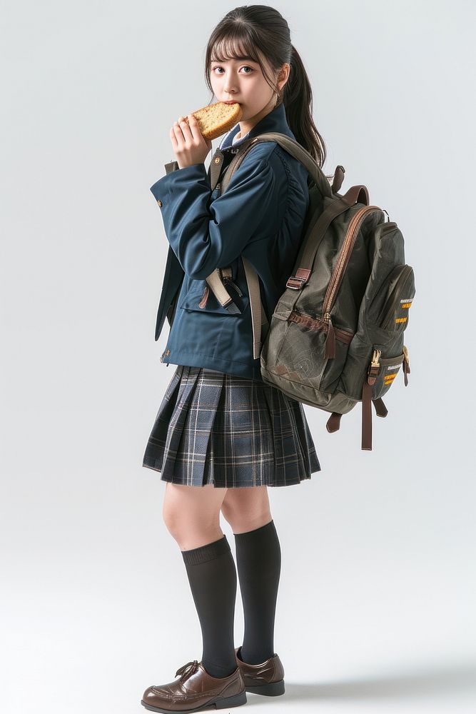 Japanese female student bag backpack skirt.