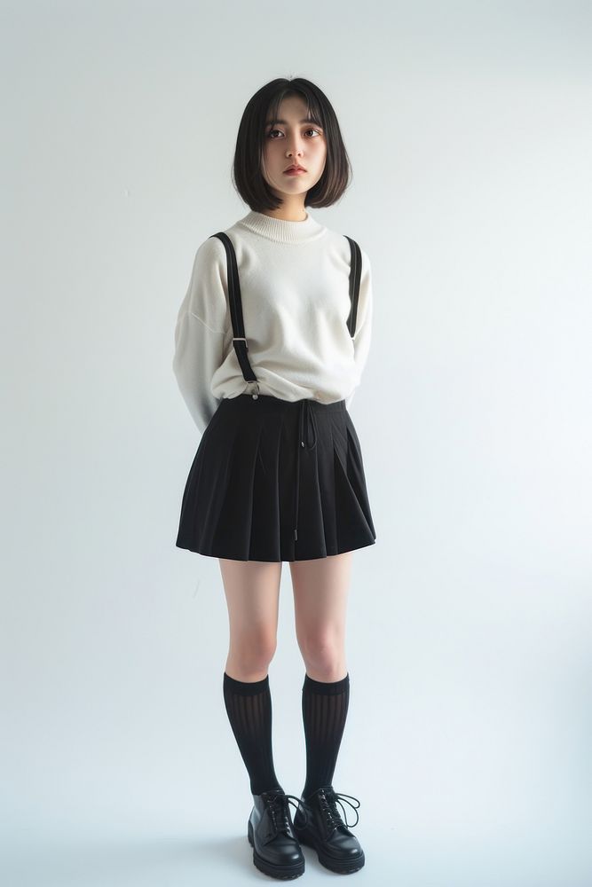 Japanese female student miniskirt footwear shorts.