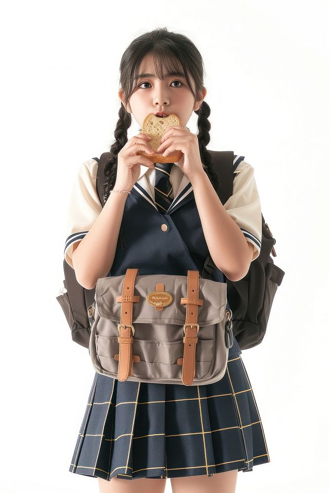 Japanese female student bag handbag holding.