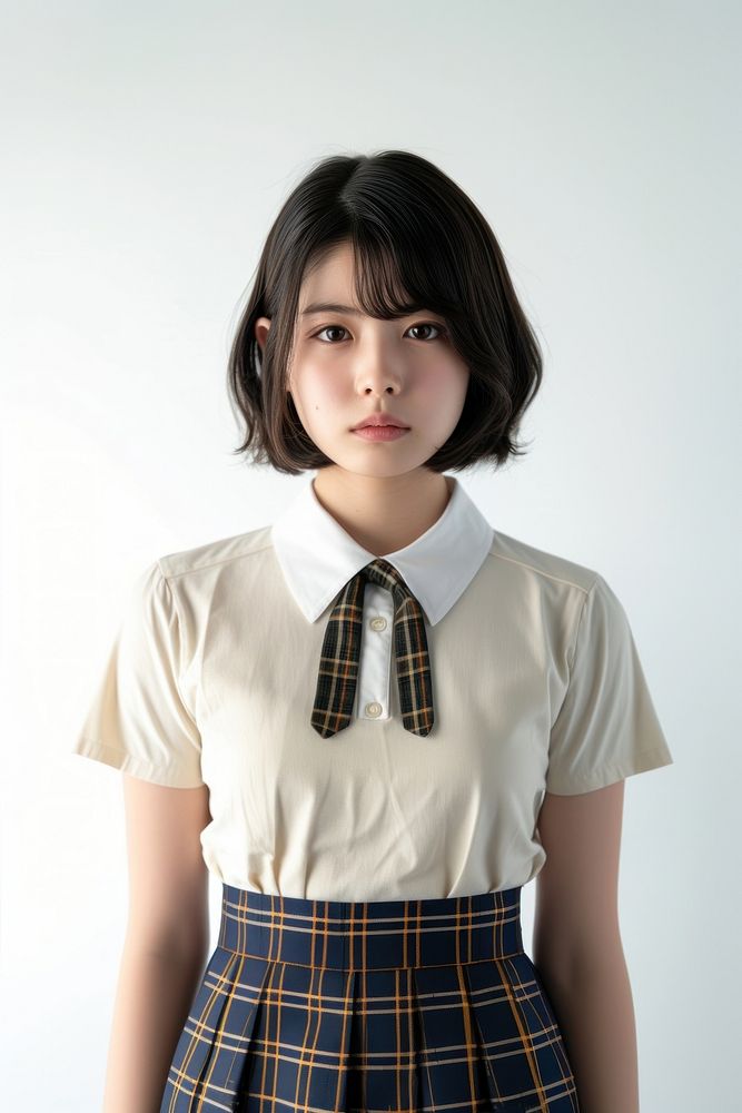 Japanese female student blouse shirt skirt.