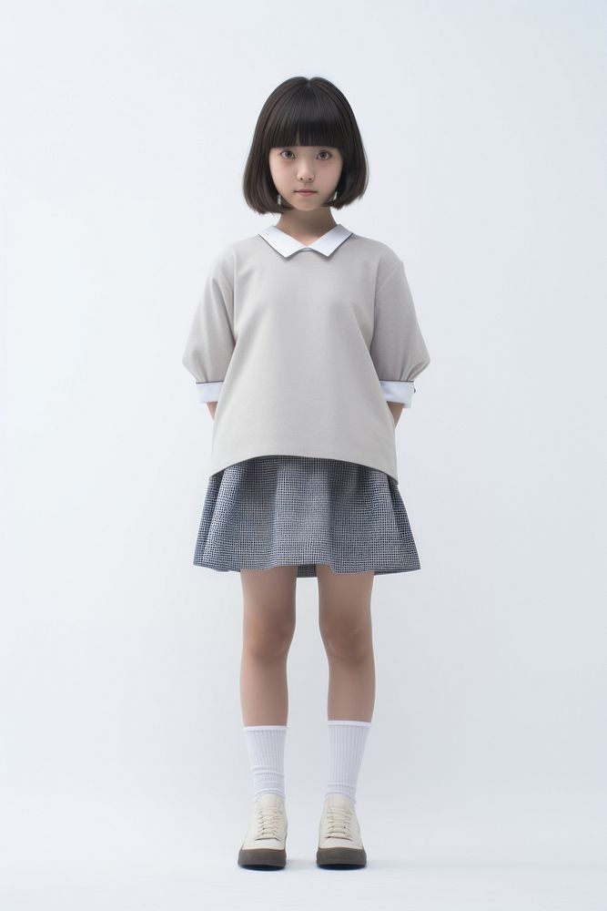 Japanese girl student miniskirt footwear dress.