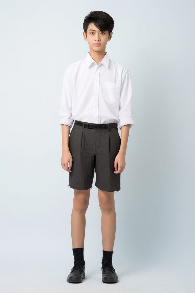 Japanese male student shorts skirt shirt.