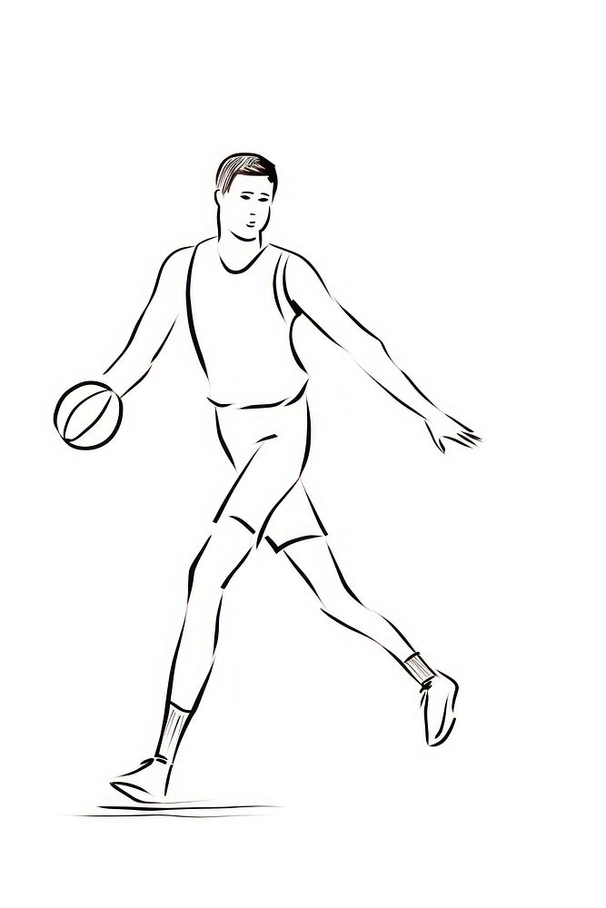 Basketball player drawing sketch adult.