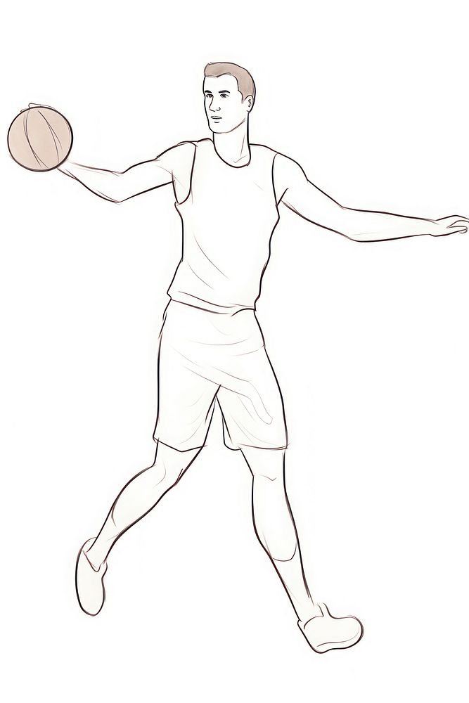 Basketball player drawing sketch adult.