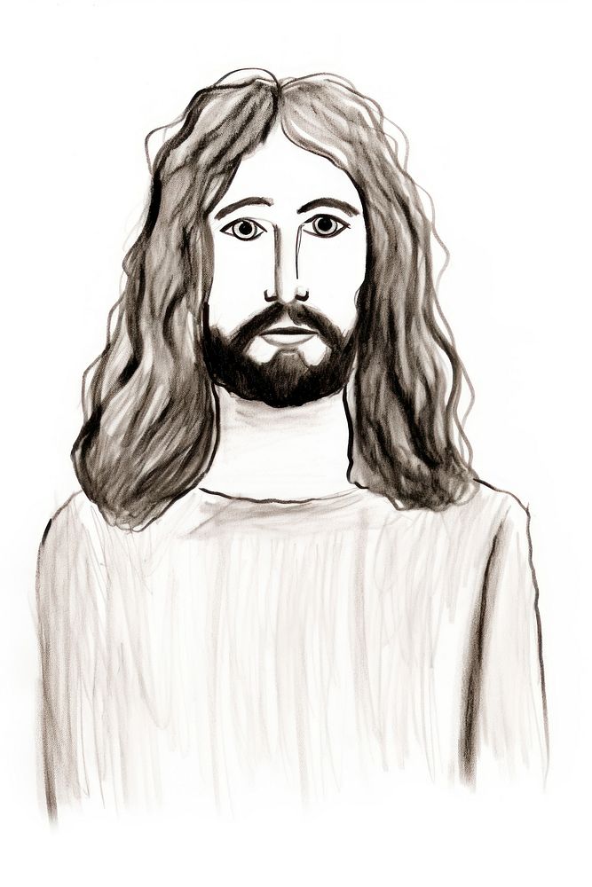 Jesus christ portrait drawing sketch.