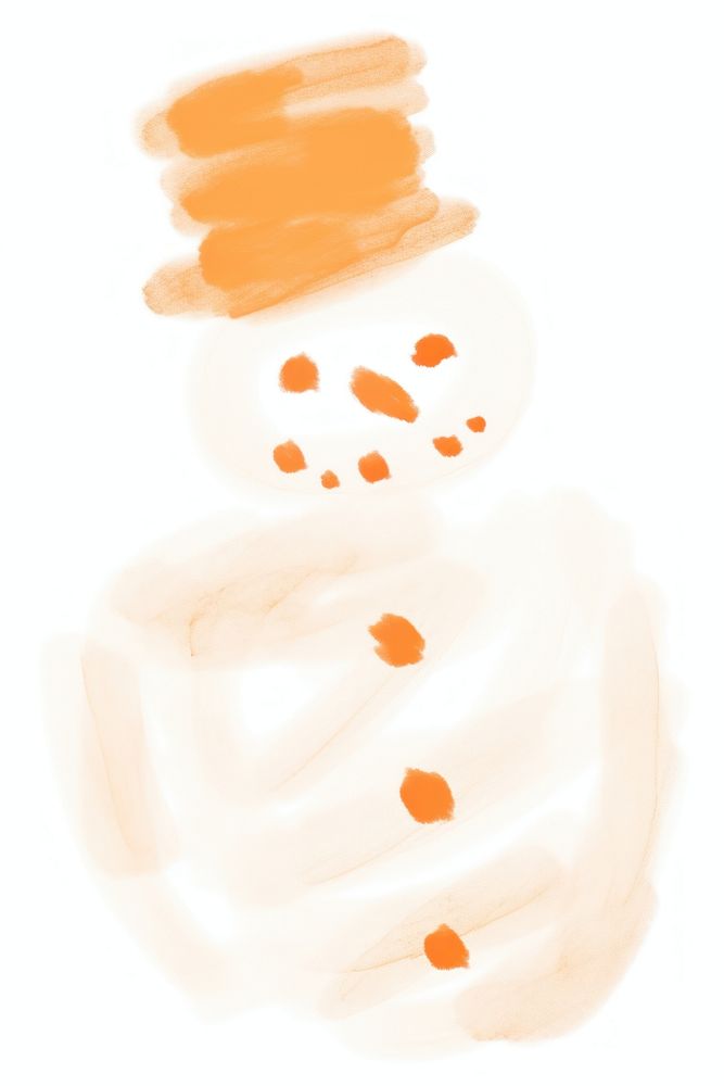 Snowman white background splattered abstract.