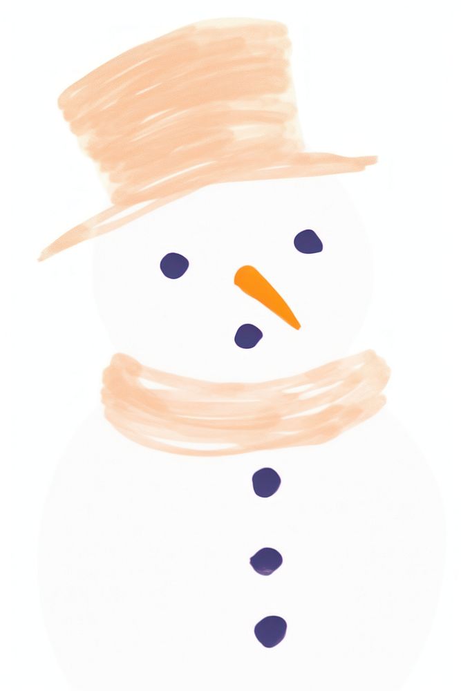 Snowman winter white white background.