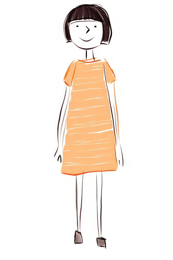 Teenager drawing sketch dress.