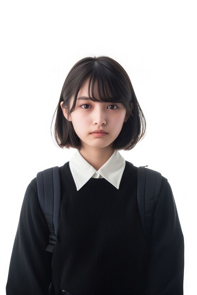 Japanese female student portrait adult photo.