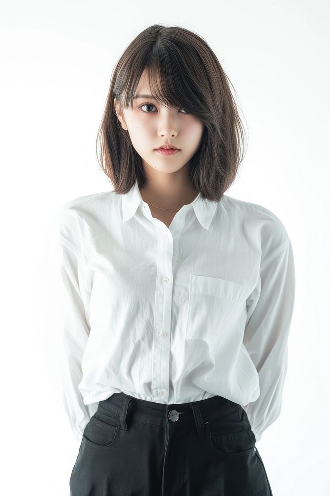 Japanese female student sleeve blouse shirt.