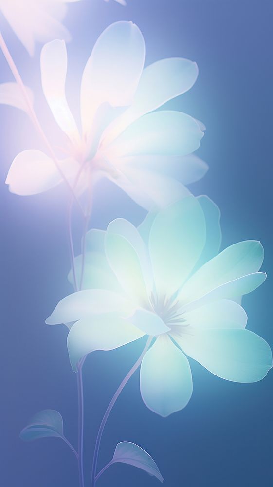 Abstract blurred gradient illustration blue flowers nature purple plant.