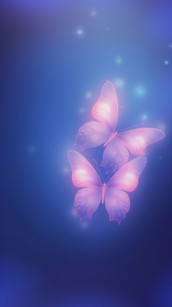 Abstract blurred gradient illustration butterflies outdoors purple nature.