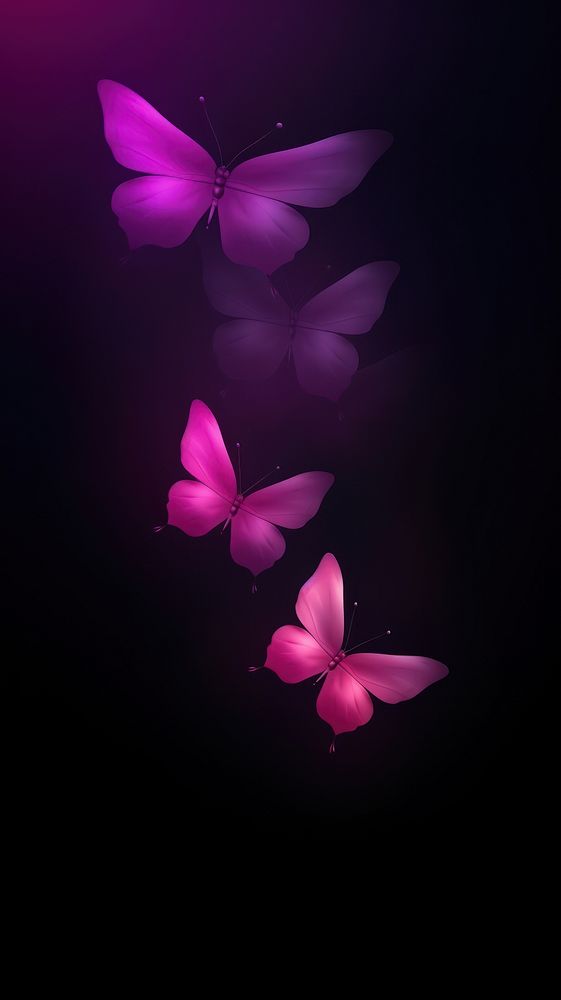 Abstract blurred gradient illustration butterflies purple petal pink.