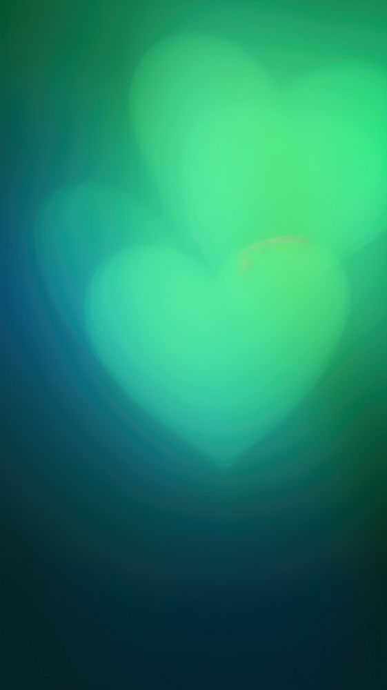 Abstract blurred gradient illustration hearts background green backgrounds night.