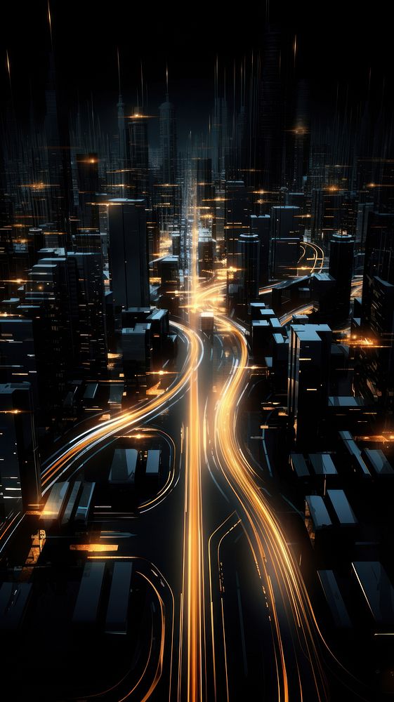 Portraying an illuminated traffic flow city architecture backgrounds.